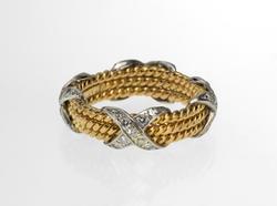 Rope Three-Row Ring/Diamonds