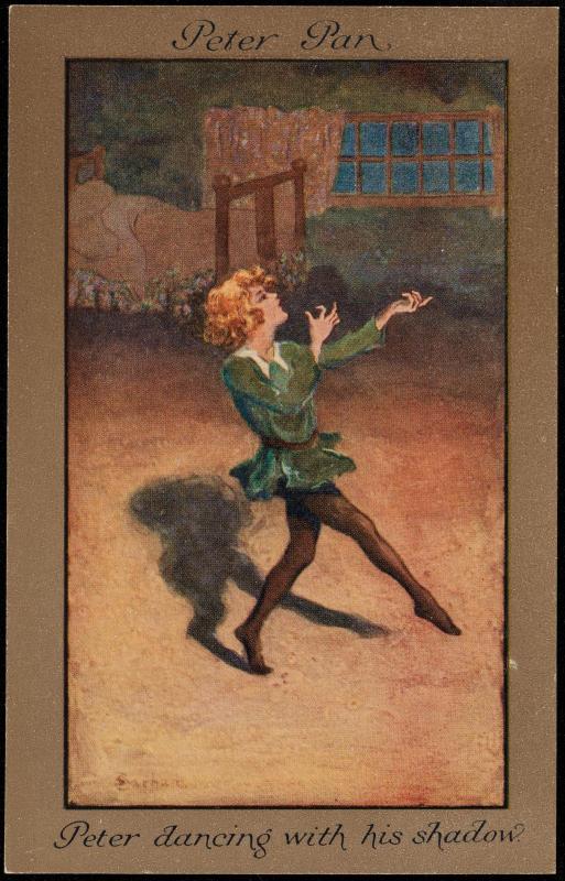 Peter Pan.
Peter dancing with his shadow.