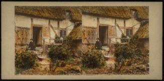 Man Seated Before a Thatched-roof Cottage [Ann Hathaway's?]