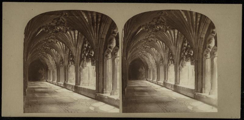 Canterbury Cathedral. Interior View of the Northern Facade of the Cloisters.