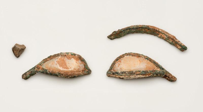 Eye and eyebrow inlay (from a coffin)