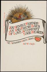 JOY, GENTLE FRIENDS!
JOY AND FRESH DAYS OF LOVE ACCOMPANY YOUR HEARTS:
THE MIDSUMMER-NIGHTS DREAM:
ACT V - SC 1 .