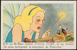 No.3 - La Fèe Bleue baptise Jiminy Cricket, en lui disant: "Tu seras dorènavant la conscience de Pinocchio"!