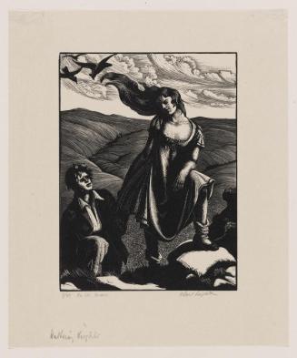 On the Moors,  (Illustration to Emily Brontë's "Wuthering Heights")
