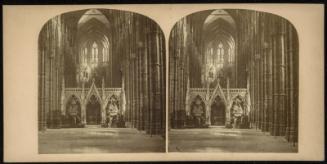 Interior of Westminster Abbey. The Nave from the West Door, looking East.