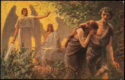 Picture I. Adam and Eve cast out of the Garden of Eden. 
Gen.III, 23-24.
