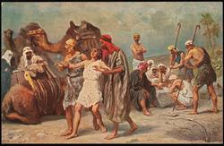 Picture XII. Joseph sold by his brethren. 
Gen. XXXVII, 18-32.