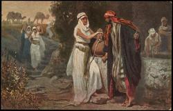 Picture IX. Rebekah at the well. 
Gen. XXIV, 10-15.