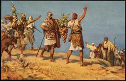 Bild XII: Die kundschafter kehren aus Kanaan zurük.
IV. Moses 13, 22-28.
