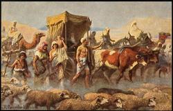 Bild IV: Israel zieht nach Aegypten.
I. Moses 46,1.