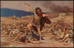 Picture XI. Samson slays the Philistines. 
Judges XV, 15.