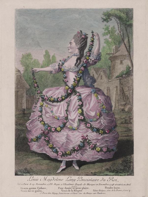 Gallerie des Modes et Costumes Français. 39e Cahier (bis) des Costumes Français, 34e Suite d'Habillemens les plus à la mode.  247(bis) "Louis Magdelene Lany..."