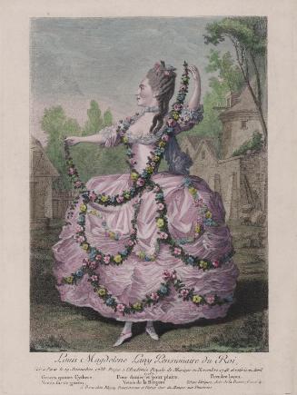 Gallerie des Modes et Costumes Français. 39e Cahier (bis) des Costumes Français, 34e Suite d'Habillemens les plus à la mode.  247(bis) "Louis Magdelene Lany..."