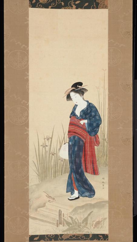 Woman Strolling by Iris