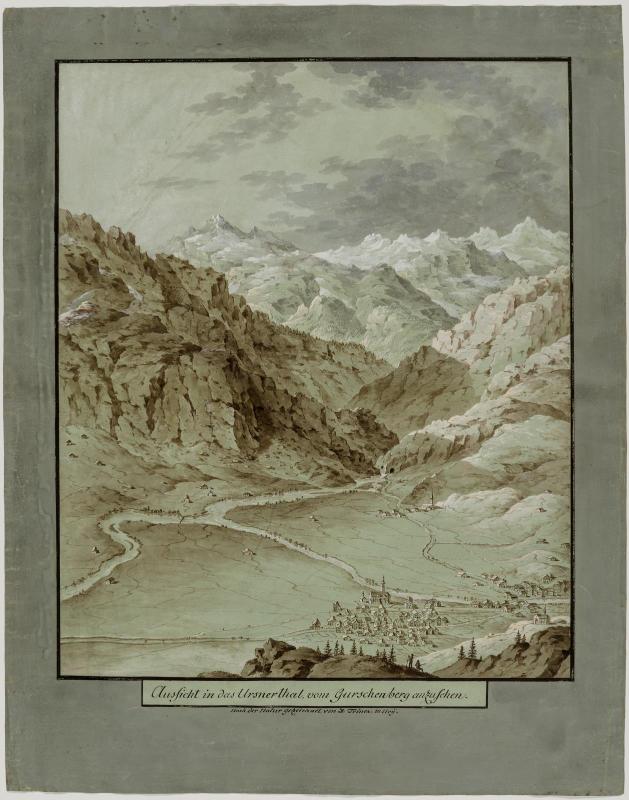 View of the Ursner Valley, seen from Gurschenberg, drawn from nature by H. Triner in Ury