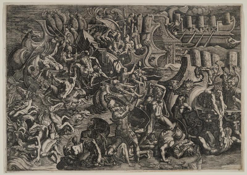 Naval Battle between Greeks and Trojans
