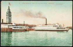 33 -- FERRY BUILDING AND S.P. CO'S FERRY BOAT "BERKELEY". SAN FRANCISCO, CALIFORNIA.