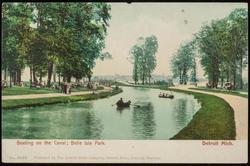 Boating on the Canal; Belle Isle Park.  Detroit, Mich.
