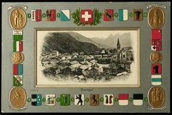 Swiss Coats of Arms with photo collotype of Gampel.