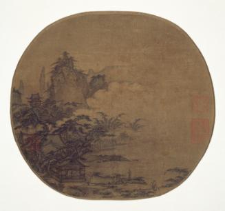 Landscape with temples and figures