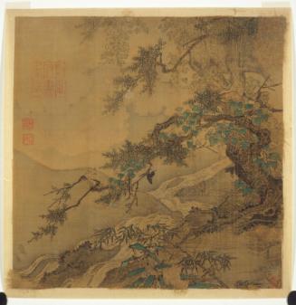 Autumn landscape with butterflies