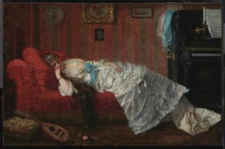 Young Woman Resting in a Music Room