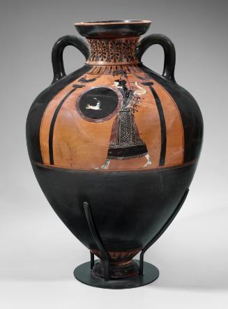 Pseudo-Panathenaic vase (amphora) depicting a pankration match