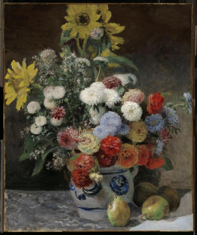 Mixed Flowers in an Earthenware Pot