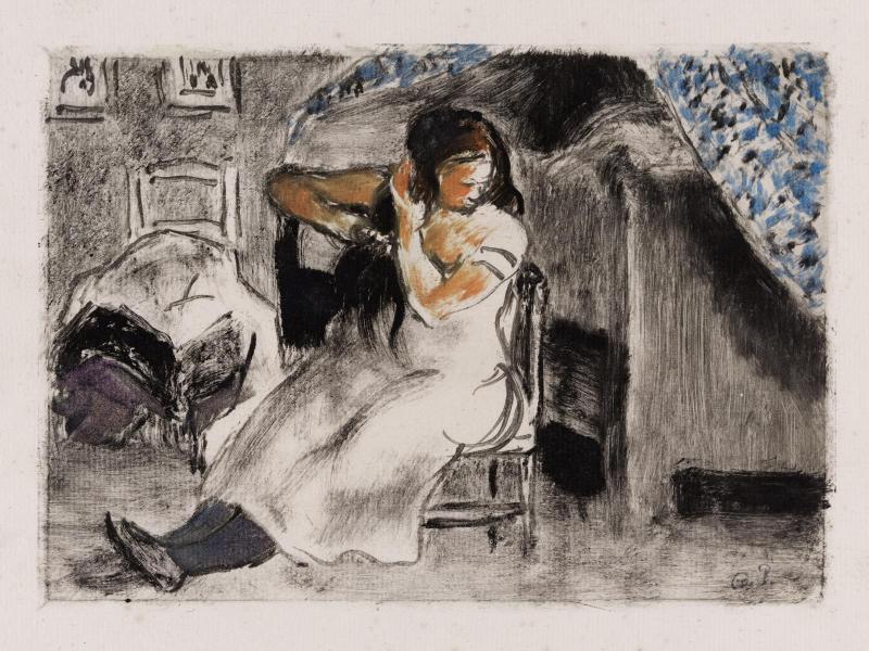 Woman Combing her Hair