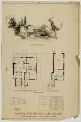 A House for the New York Suburbs (Contemporary), Bloomingdale's 1946 Competition (view from North-East)