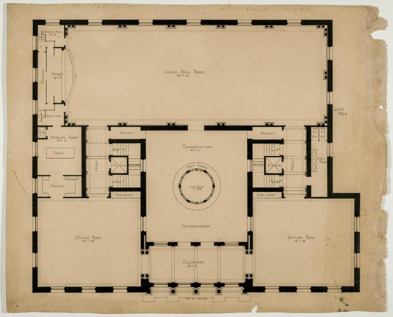 Floor plan for second floor of a hotel