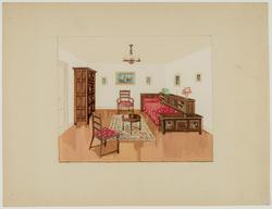 Interior decoration study for a living area with daybed