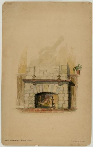 Detail of fireplace, Moberg Cottage