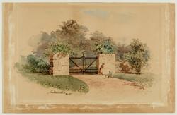 Study for a gate and stone wall