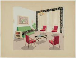 Interior decoration study for a modern living room