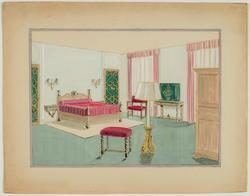 Interior decoration study for a Renaissance Revival bedroom