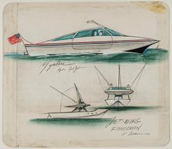 Mystere, design for a Hydo-Foil jet and Fisherman, design for a Jet-Wing