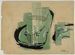 Design for a sedan with study of grille and headlight