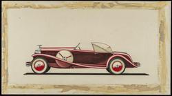 Design for a Duesenberg Convertible Torpedo Victoria, model year 1934