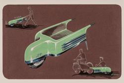 Design for a "JET", a modern streamlined wheelbarrow