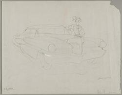 Study for sedan with female model