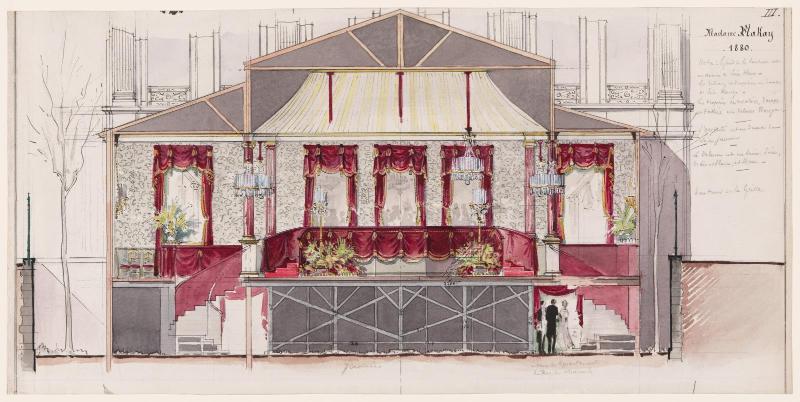 Interior study for a party hosted by Mme Mackay