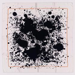 Cheval Surprise Silk Scarf (black/white/orange)