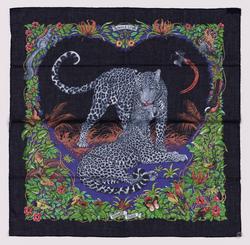 Jungle Love Pocket Square (black tiger)