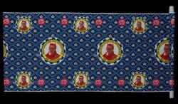 Commemorative cloth with the portrait of the 38th Oba of Benin Omo n'Oba n'Edo Uku Akpolokpolo Erediauwa I