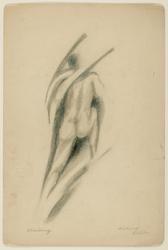 Climbing, study of a nude figure