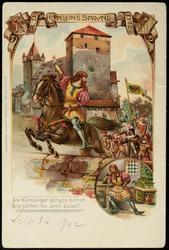 EPPELEINS SPRUNG A.D. 1372 
Die Nürnberger höngen keinen, Sie bätten denn zuvor!