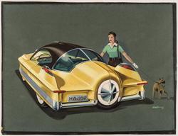 Design for a two-door convertible, model year 1950