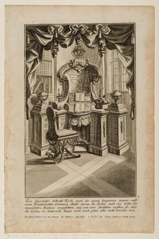 Sheet 1 of six designs; design for a desk