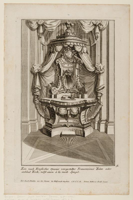 Sheet 4 of six designs for furniture; design for a dressing table